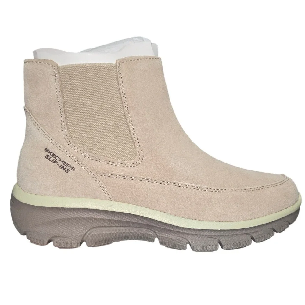 Sz 5.5 Skechers Hands Free Slip-ins Easy Going Casual Icon Boots Dark Natural